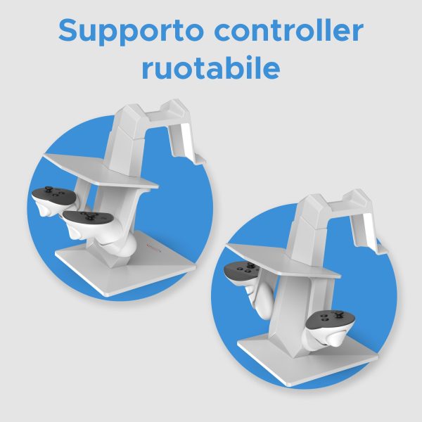 Digicharge Supporto per cuffie VR per Meta Quest 3S / Quest 3 / Oculus Quest 2 VR Mount Display Storage per cuffie e controller touch - immagine 4
