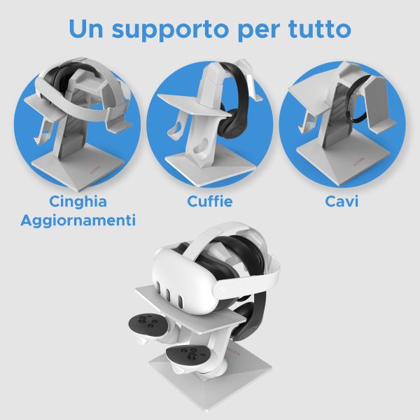 Digicharge Supporto per cuffie VR per Meta Quest 3S / Quest 3 / Oculus Quest 2 VR Mount Display Storage per cuffie e controller touch - immagine 2